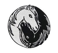Parche para planchar con diseño de Yin & Yang, caballos | Parches de cabeza de caballo, parche para planchar, pony, parche para equitación, parche para planchar, parche para caballo y potro