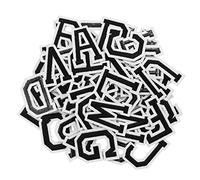 Parche para planchar con letras de la A a la Z, números del 0 al 9, apliques para ropa, vestidos, sombreros, vaqueros, accesorios de bricolaje, color negro, 72 unidades