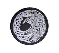 Parche, parche termoadhesivo, vikingo, parche didáctico moral, parche de cuervo bordado, para decorar chalecos, camisetas, chaquetas o ropa DIY 9 cm