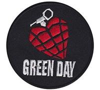 Parche redondo bordado para planchar con texto en inglés "Green Day"