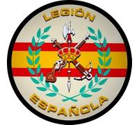 Parche Redondo con el escudo de la Legión Española de 7,6 cm de Diámetro, Poliéster, Diseño Sublimado, Borde Bordado de hilo Negro, con tela de gancho trasera