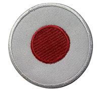 Parche redondo de la bandera de Japón, 6 cm, bordado para planchar o coser, emblema militar táctico para chaquetas, mochilas, sombreros, chalecos y ropa, parche circular de bandera nacional