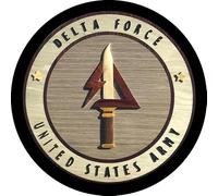 Parche Redondo Delta Force United States de 7,6 cm de Diámetro, Poliéster, Diseño Sublimado, Borde Bordado de hilo Negro, con tela de gancho trasera