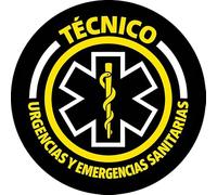 Parche Redondo Técnico Urgencias y Emergencias Sanitarias, de 7,6 cm de Diámetro, Poliéster, Diseño Sublimado, Borde Bordado de hilo Negro, con tela de gancho trasera