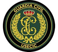 Parche Redondo USECIC Guardia Civil, de 7,6 cm de Diámetro, Poliéster, Diseño Sublimado, Borde Bordado de hilo Negro, con tela de gancho trasera