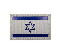 Parche reflectante de la bandera de Israel, parche táctico israelí IL militar IR moral para brazalete, parches de gancho para coser, insignias con cierre de hombro para ropa, mochila, abrigo, chaleco