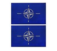 Parche reflectante de la bandera de la OTAN táctico militar para chaleco infrarrojo infrarrojo, emblema de Badage, apliques de hombro para coser en ropa, mochila, brazalete, sombreros, chaquetas