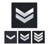 Parche reflectante negro para Sargento Lanza Corporal, parches de gancho y bucle, parches militares del ejército, MS EMT, cheurón, cuadrado, 5 cm x 5 cm (cabo)