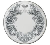 Parche Remo Tattoo Skyn Powerstroke 3 Bombo 22" Tattoo Dragon Skyn blanco PA-1322-TT-T06