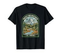Parche Retro para Proteger Nuestra Tierra Salvaje EST Forever Camiseta