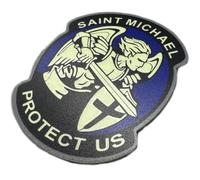 Parche San Miguel Arcángel PVC - Luminiscente Parche Táctico Militar Protector. Emblema para Mochilas y Ropa - 8x6,8 cm