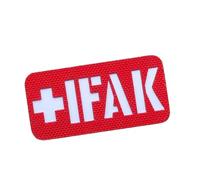 Parche táctico médico cruzado de primeros auxilios cortado con láser con gancho en la parte posterior, para IFAK, bolsa EMT, equipo médico (rojo y blanco)