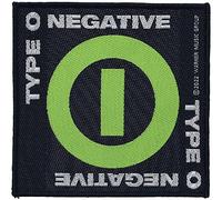Parche tejido con símbolo negativo de Type O Negative para hombre, color negro, Negro/Blanco/Verde, talla única