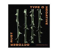 Parche tejido oxidado tipo O negativo octubre para hombre, negro, talla única