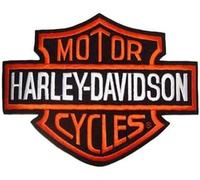 Parche termoadhesivo compatible con Harley H-D se pega o se cose Logo Bar&Shield B&S XL Grande 26 x 20 x chaquetas y chalecos