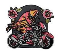 Parche termoadhesivo con diseño de espíritus motoristas, parches para moto, calavera, parche para la espalda con flores, parche grande para chaleco Finally Home..