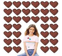 Parche termoadhesivo con forma de corazón, 50 unidades, para coser o planchar, para ropa, pantalones, sombreros, vaqueros (marrón)