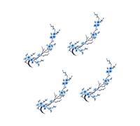 Parche Termoadhesivo De Flor 4 Parches De Bordado Decorativos Estéticos | Parches termoadhesivos con estampado de flores para vaqueros, sombrero, zapatos, bolsos, ropa, ropa, mochila, chaqueta