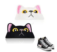 Parche Termoadhesivo De Gato,2 Piezas Parches Adhesivos Calientes Con Forma De Gato,Parches Divertidos Con Diseño Parches,Parche Para Coser,Para Sombreros,Jeans,Camisas