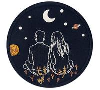 Parche termoadhesivo para la ropa, diseño de Amor volcado bajo el cielo estrellado