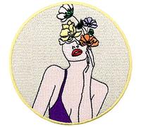 Parche termoadhesivo para la ropa, diseño de Mujer es hermosas flores