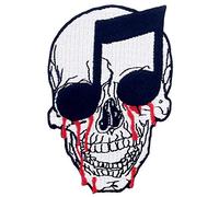 Parche termoadhesivo para la ropa, diseño de Notación musical Calavera sangrienta