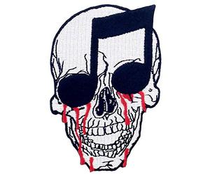 Parche termoadhesivo para la ropa, diseño de Notación musical Calavera sangrienta