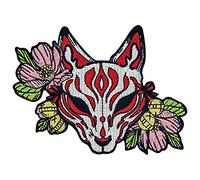 Parche termoadhesivo para la ropa, diseño de Zorro ártico con hermosas flores