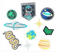 Parche termoadhesivo, serpiente, tierra, estrella, alien, astronauta, planeta, parches, 10 unidades