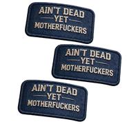 Parche vintage de gancho y bucle "Ain't Dead Yet", parche táctico retro de moral, parches bordados modernos y prácticos, ideal para mochilas, chaquetas, chalecos y accesorios de exterior. (Blue 3pcs)