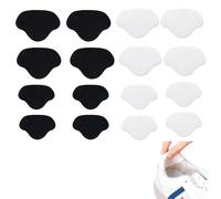 Parches adhesivos para talón y reparación de zapatos, protección contra desgaste y agujeros, autoadhesivos, para calzado deportivo y diario, fácil instalación, set de 16 piezas en negro y blanco