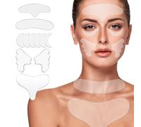 Parches antiarrugas for cara y frente, 11 parches antiarrugas for la cara durante la noche for reducir las arrugas finas, el ceño, la sonrisa y las líneas del pecho, parches de silicona reutilizables