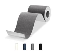 Parches Autoadhesivos de Reparación de Lino, 10x200 cm Tela Adhesiva de lino, Reparación de lino para Sofás, Muebles, Asientos de Automóviles, Sillas de Oficina, Cortinas - Gris oscuro