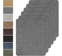 Parches autoadhesivos de tela, 6 parches de microfibra de 20 x 30 cm, parches de reparación de tela autoadhesivos, parches de reparación de terciopelo para sofás, asientos de coche, ropa (gris oscuro)
