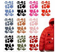 Parches autoadhesivos para ropa 10 unidades multicolor - Kit de reparación para chaquetas, ropa impermeable y tejidos - 16 tamaños y formas geométricas variadas, ideal para uso diario y DIY