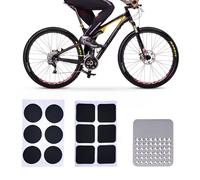 Parches bicicletakit pinchazos bicicleta,kit repara pinchazos,12 parches de reparación de neumáticos de bicicleta sin pegamento - variedad de formas (redonda, cuadrada) - kit de reparación de montaña