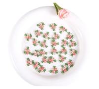 Parches Bordado 50 Uds. Parches de encaje florales bordados rojo verde azul suministros costura reparación 2CM ancho(Orange)