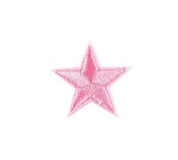 Parches bordados 10 Parches Bordados De Estrellas Multicolor For Coser O Planchar En La Ropa, Dorados Y Plateados, For Apliques, Manualidades, Pegatinas A Rayas para Bricolaje(Pink)