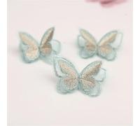 Parches bordados 10 piezas de parche de mariposa bordado de doble capa, Material hecho a mano, accesorios for ropa y cabello, ingredientes para Bricolaje(TH020-G)