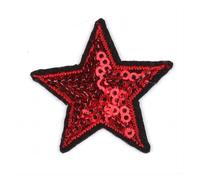 Parches bordados 10 Uds. Parche De Estrella Con Lentejuelas, Pegatinas Estrellas Brillantes, Apliques Tela DIY para Bricolaje(Red)