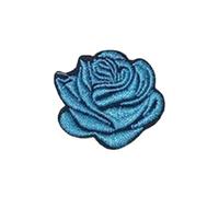 Parches Bordados 10 unidades de parches hierro bordados flores rosas pequeñas Multicolor for pegatina for ropa en camiseta, apliques a rayas, accesorios for para Ropa(Light blue)