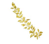 Parches Bordados 2 uds 25X6m apliques de hoja parche bordado for ropa pegatina tela for planchar artesanía reparación costura(Gold)