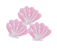Parches bordados 6 uds. Parches bordados de lentejuelas caballito mar sirena concha, pequeños y lindos parches for planchar for bolsas ropa, accesorios DIY para Bricolaje(6pcs pink)