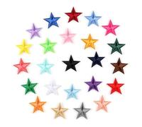 Parches bordados Apliques de flores bordados for coser, parches for ropa, pegatina for vestido, decoración artesanal, rosas/mariposas, reparación álbumes recortes, 5 uds para Bricolaje(33Pcs Star)