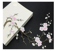 Parches Bordados De Flores 1 pieza de aplique flor ciruelo for ropa, parche bordado, adhesivo tela for planchar, for manualidades, costura, reparación bordada(Color 3)