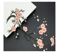 Parches Bordados De Flores 2 piezas de apliques flor ciruelo for ropa, parche bordado, adhesivo tela for planchar, for manualidades, costura, reparación bordada(Color 19)