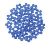 Parches Bordados De Flores Lote de 30 apliques flores multicolores 1,5 cm, parches bordados for coser ropa, accesorios decoración boda(Dark blue)