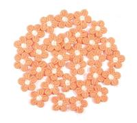 Parches Bordados De Flores Lote de 30 apliques flores multicolores 1,5 cm, parches bordados for coser ropa, accesorios decoración boda(Orange)