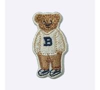 Parches bordados de oso adorable de dibujos animados, para planchar y coser, apliques para ropa, emblemas decorativos, adhesivos