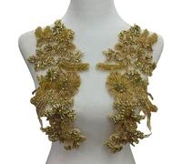 Parches bordados de trigo con abalorios, apliques de flores para fácil aplicación en diversos accesorios textiles para manualidades, disfraces, prendas de vestir, costura en parches para disfraces